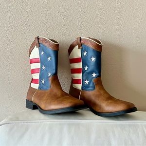Flag Cowboy Boots- LIKE NEW!